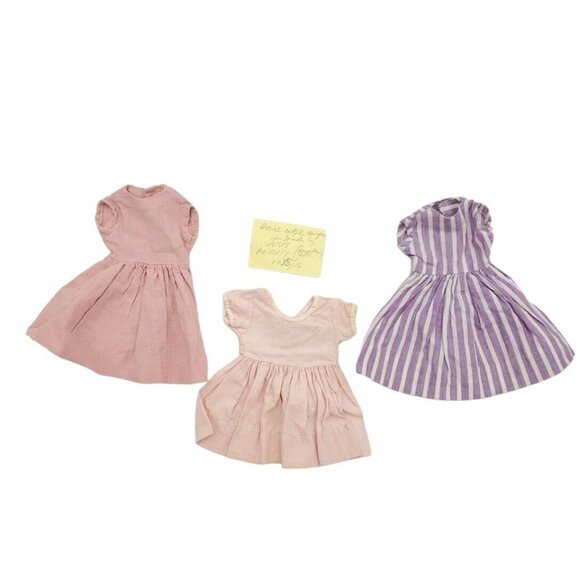 Lot of 3 Cissy 20" Doll Dresses Vintage Handmade Pink Purple Striped *See - Picture 2 of 16